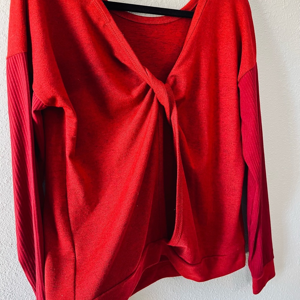 Medium She&Sho Red Twisted Tie Back Top